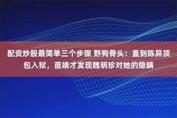 配资炒股最简单三个步骤 野狗骨头：直到陈异顶包入狱，苗靖才发现魏明珍对她的隐瞒